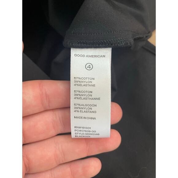 NWT Good American Women's Black scuba Button Down Shirt Dress Size 4 - Picture 7 of 13